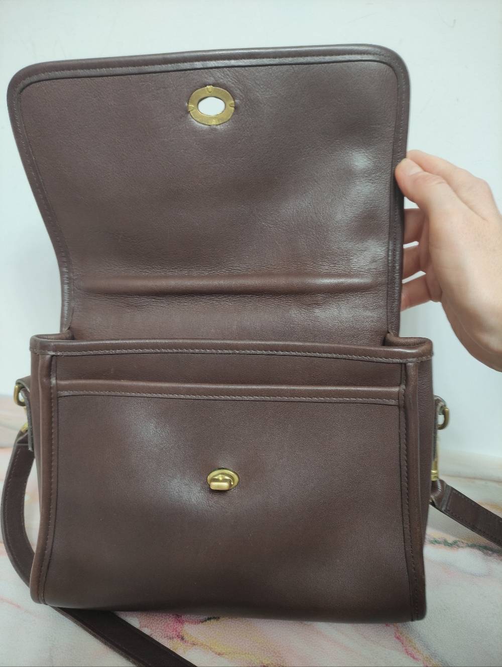 Vintage Coach 9870 Court Top Handle Leather Bag Mahogany Brown - Picture 9 of 12